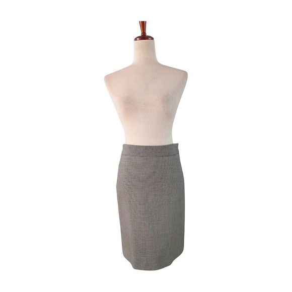 Moschino Houndstooth Pencil Skirt Made in Italy Virgin Wool Women Size 8 - Picture 2 of 9